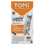 Tomi Super premium Cat Food Liquid Snack Anti Hairball Formula With Malt 8 Sticks * 15 g