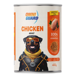 Can of Omni Guard Chicken Adult dog food on a white background