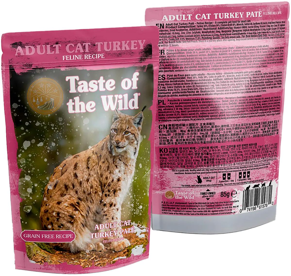 Taste of the Wild Adult Cat Turkey Pate Pouch 85g