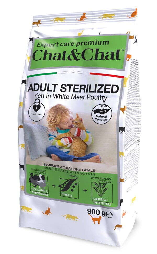 Chat&Chat Care Adult Sterilised Cat Dry Food 900g.