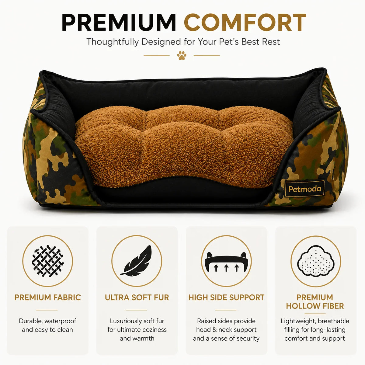 Petmoda Waterproof Bed Army Double Face Medium 70*55Cm