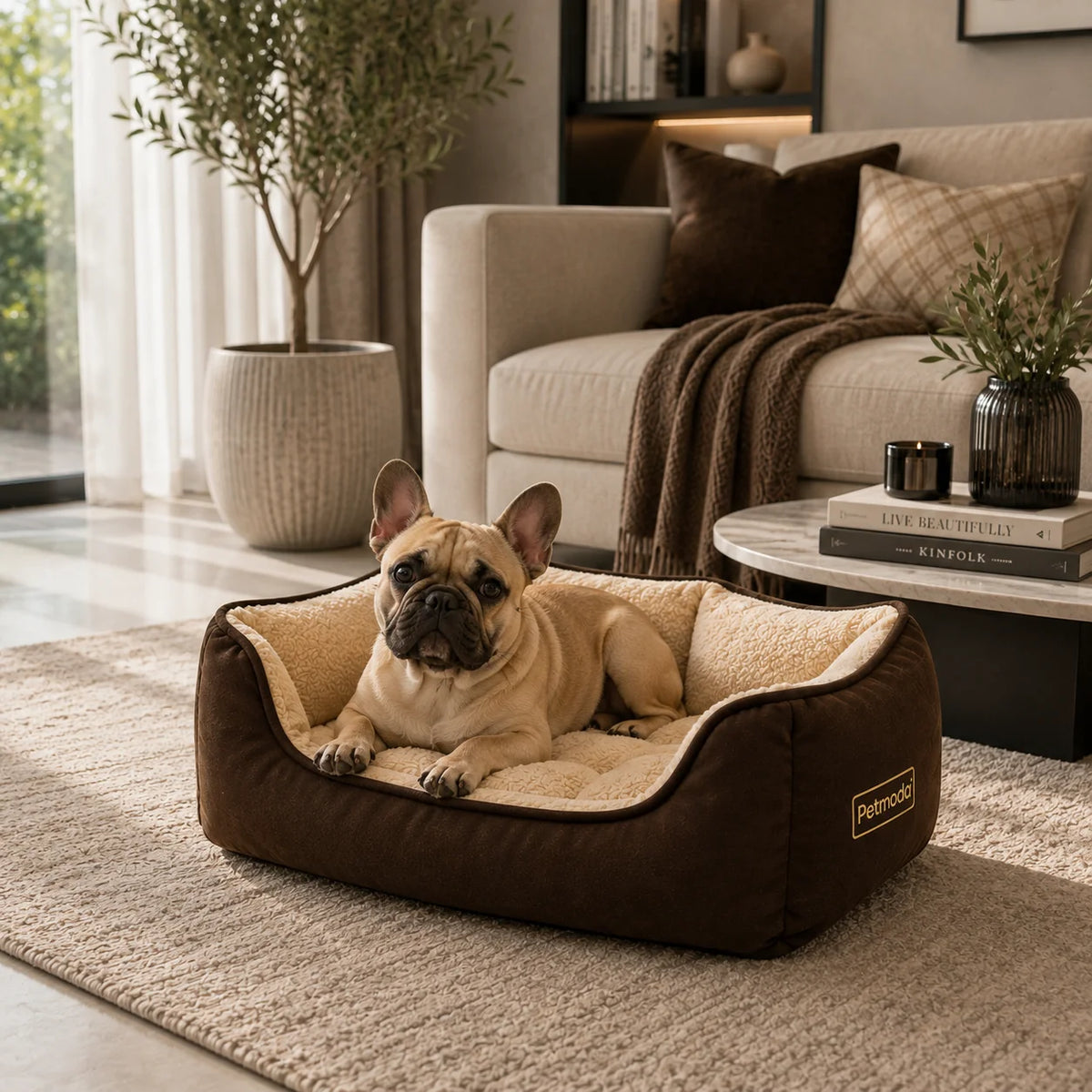 Petmoda Leather / Fur Cozy Bed 70*55 Cm