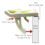 Instructions for using a window cleaning tool with text labels on a white background