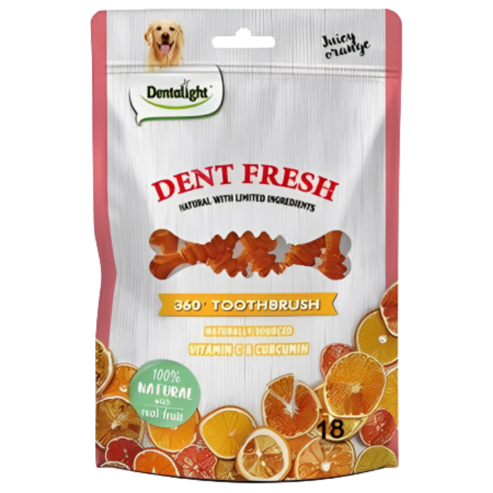 Dentalight Dent Fresh Dog Treat with Juicy Orange 18 Pieces Petfast.shop Dentalight Chewy Treat Dental Treat Dog Exclusive Treats petfast.shop Egypt PDE5951S Default Title 395.00