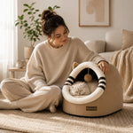 Petmoda Cat House Bed 50 cm - Cat Shape - Beige Petfast.shop Petmoda bed Cat Dog Kitten Puppy Supplies petfast.shop Egypt PPE2456S Default Title 1449.00