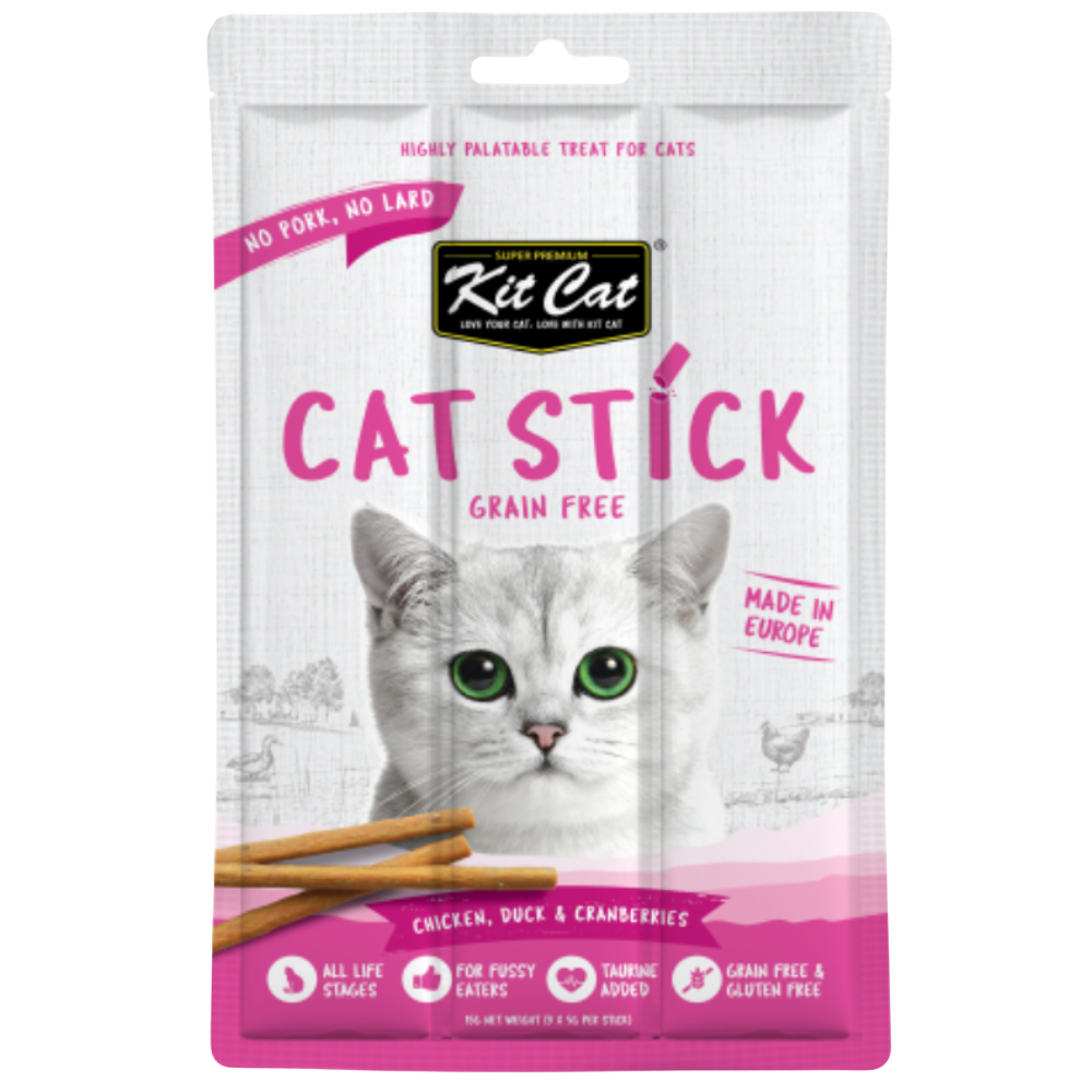 Kit Cat Cat Stick packaging with a cat on the label against a white background