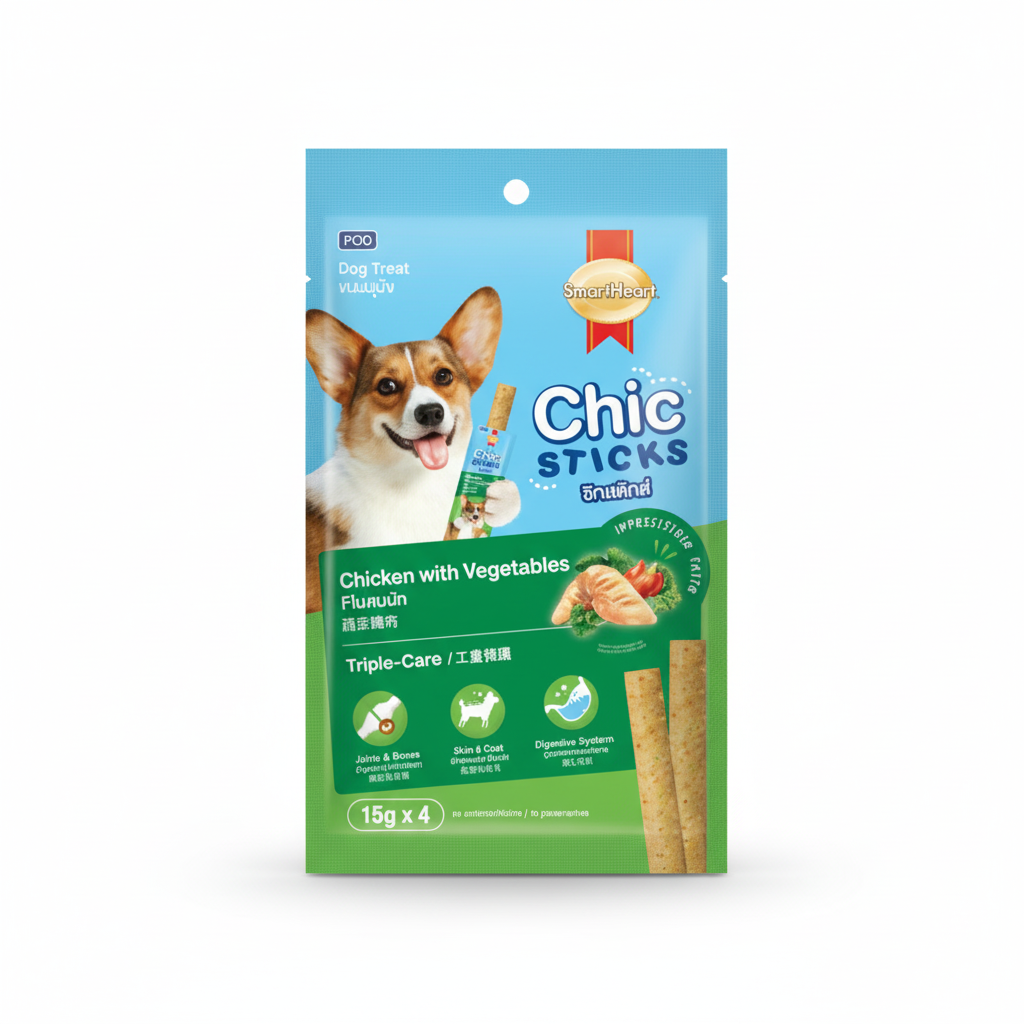 Chic Sticks Treat for Dog Chicken with Vegetables 4*15g