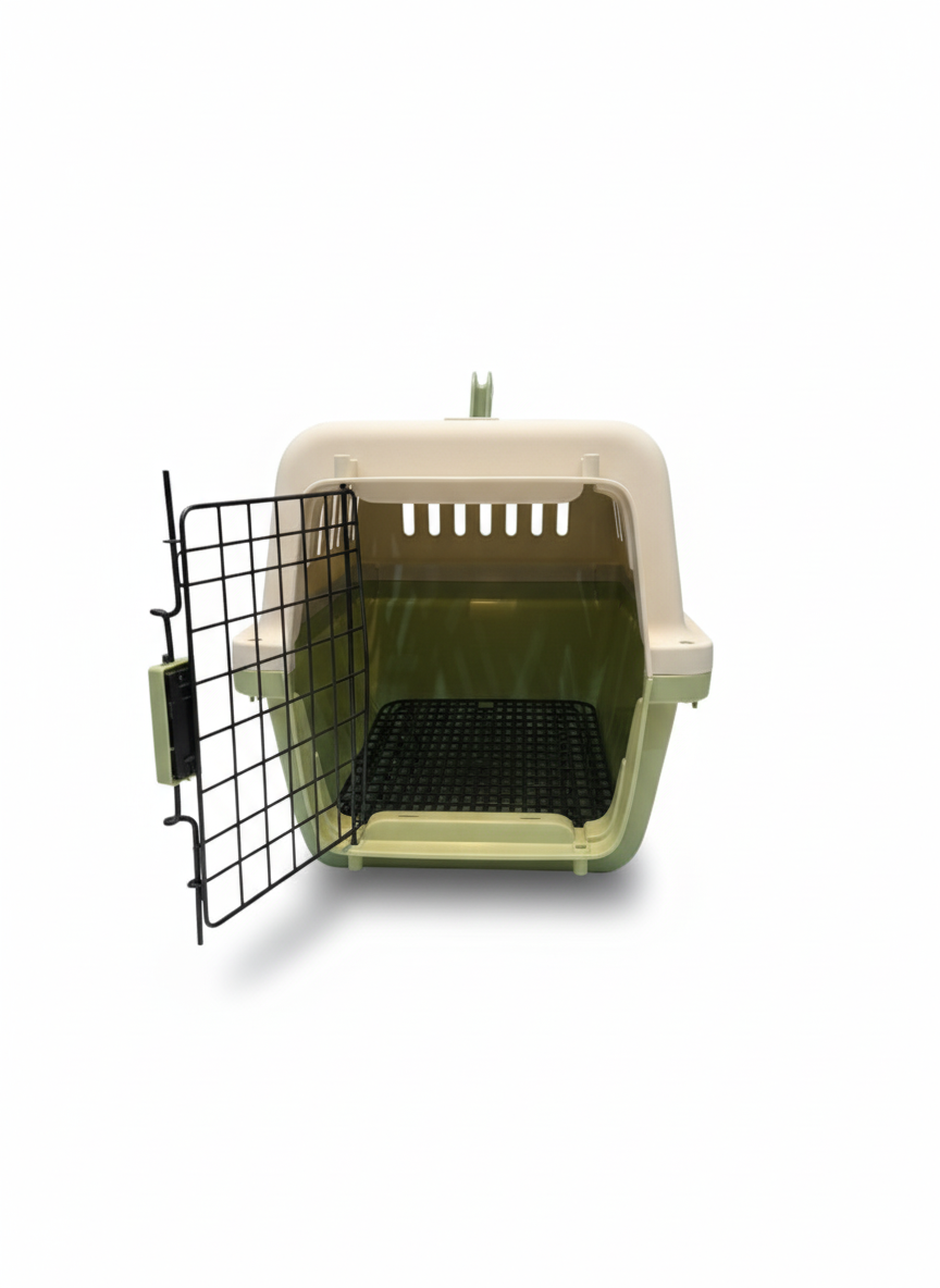 Naomi Pet Crate Green- With Bowl and Plastic Pad 50*34.5*34cm.