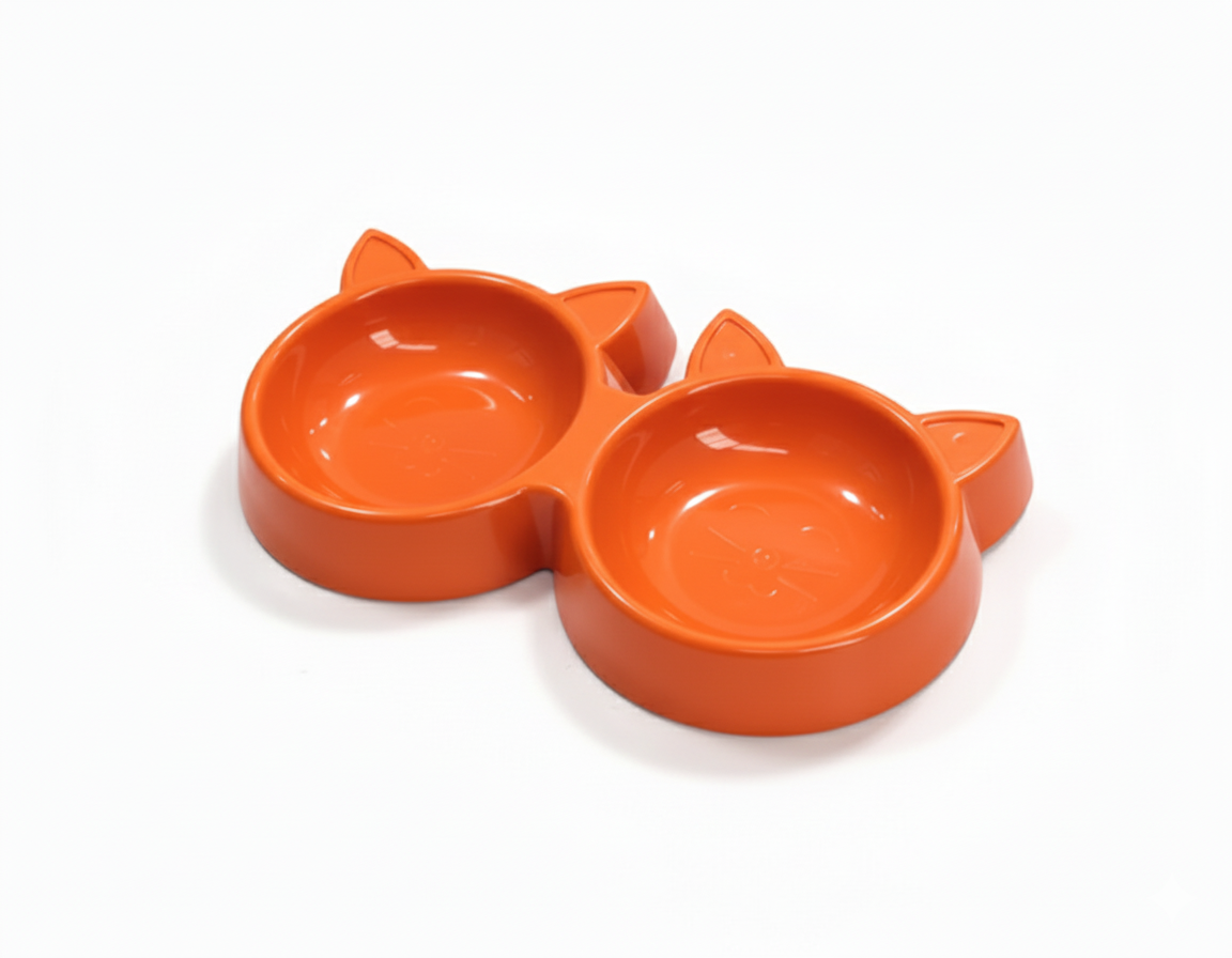 Double Plastic Feeder for Cats
