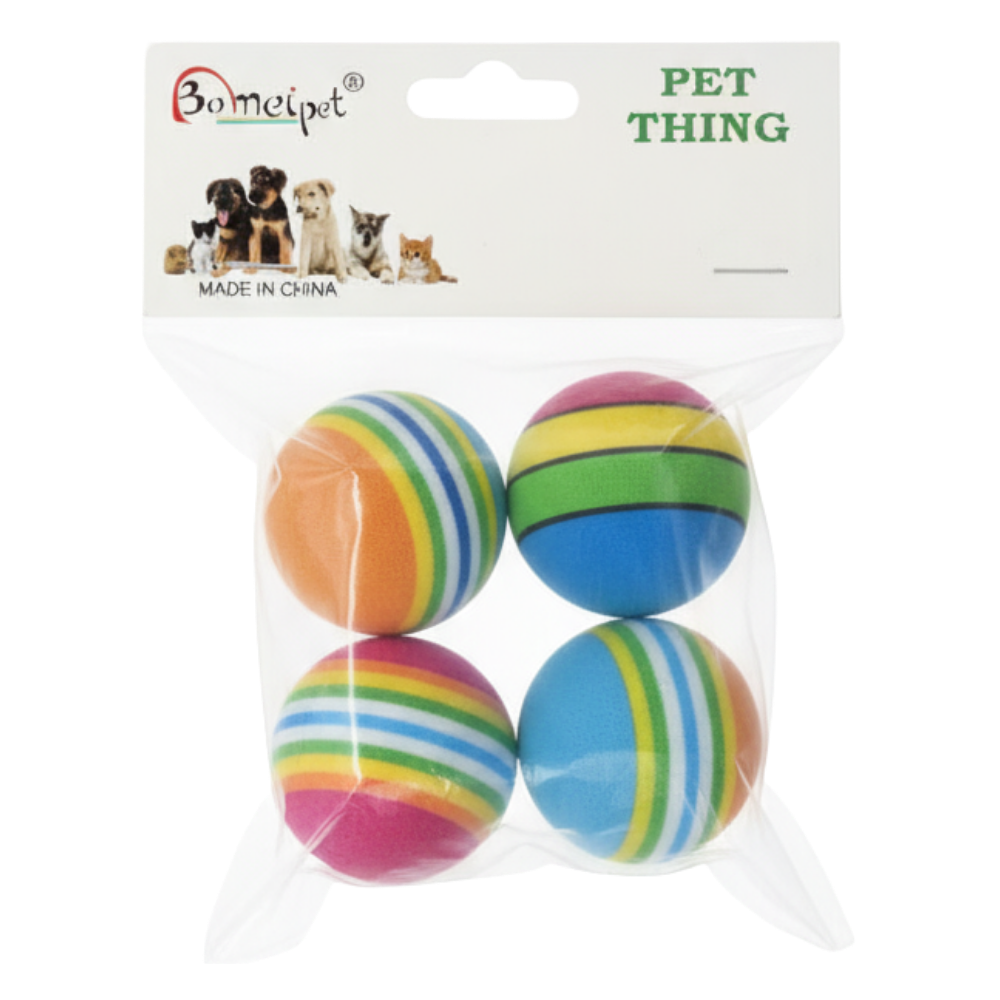 4 Rainbow Ball Toy for cats.