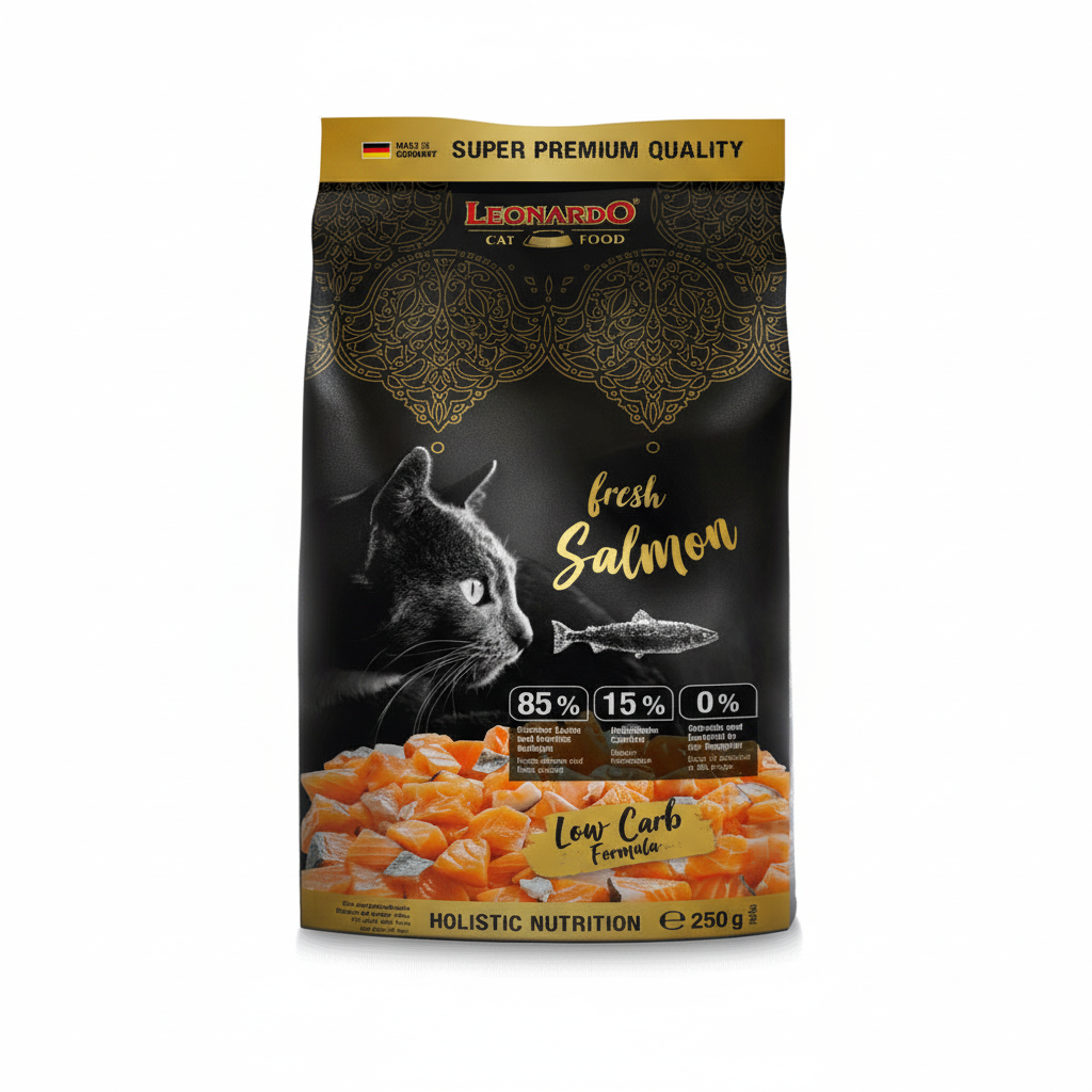 Leonardo GF and holistic Dry Food For adult Cats With fresh salmon 250 gr.