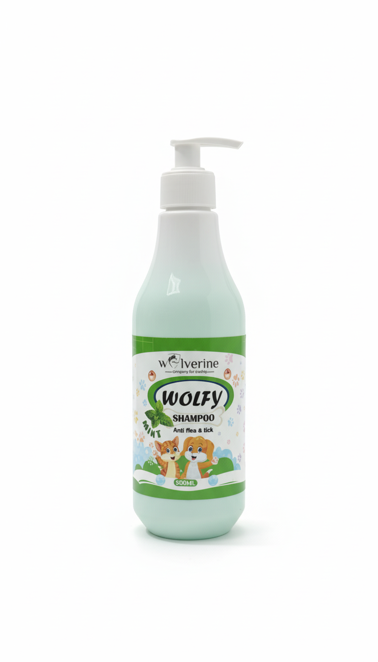 WOLFY SHAMPOO MINT ANTI FLEA / TICK 500 ML
