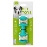 Teal pet toy with packaging featuring a dog and 'Nunhull' branding on a white background.