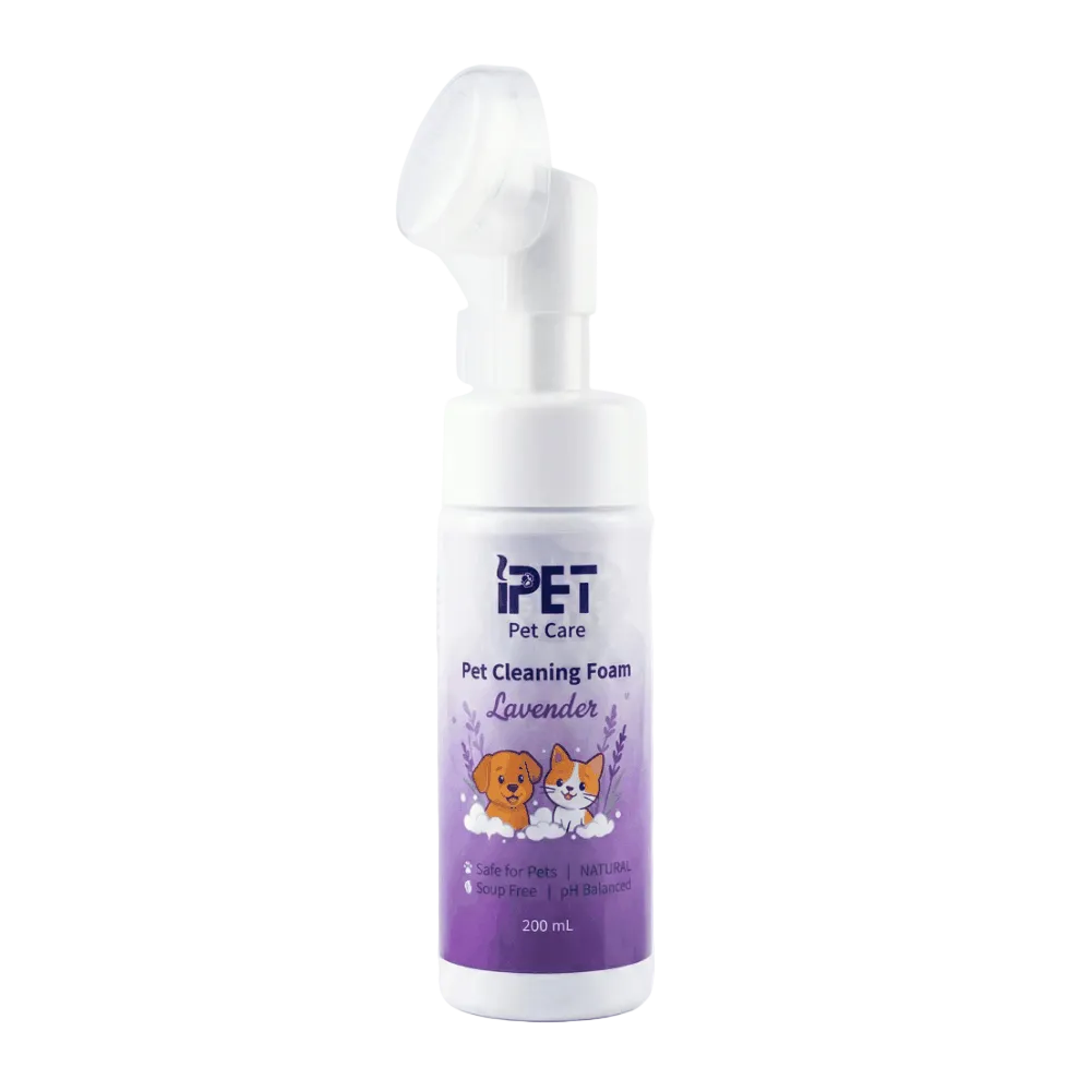 IPet Pet Cleaning Foam Lavender 200ml Petfast.shop Ipet Cat Dog Grooming Shampoos & Conditioners Wipes & Waterless Grooming petfast.shop EgyptDefault Title 160.00