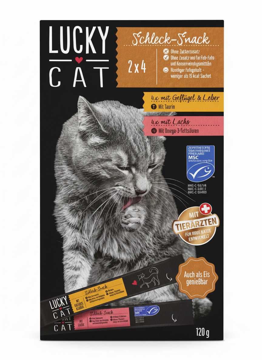 Lucky Creamy For Cat withpoultry,liver,salmon 120g.