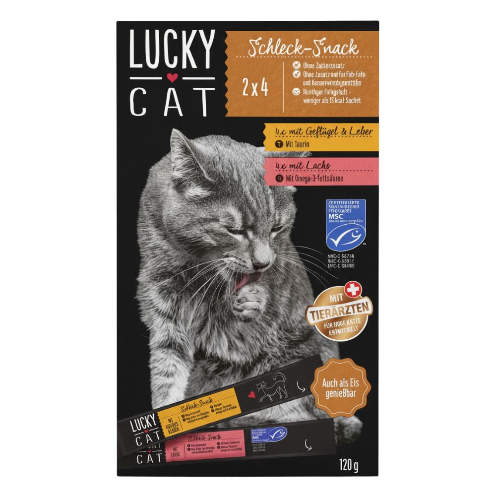 Lucky Creamy For Cat withpoultry,liver,salmon 120g.
