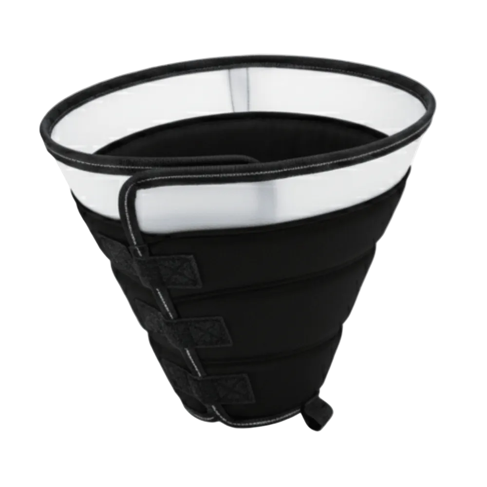 INKZOO Dog Cone Collar for After Surgery Soft Pet Recovery Black size L