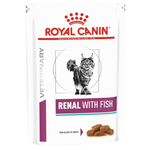 Royal Canin Veterinary Renal with Fish cat food package on a white background