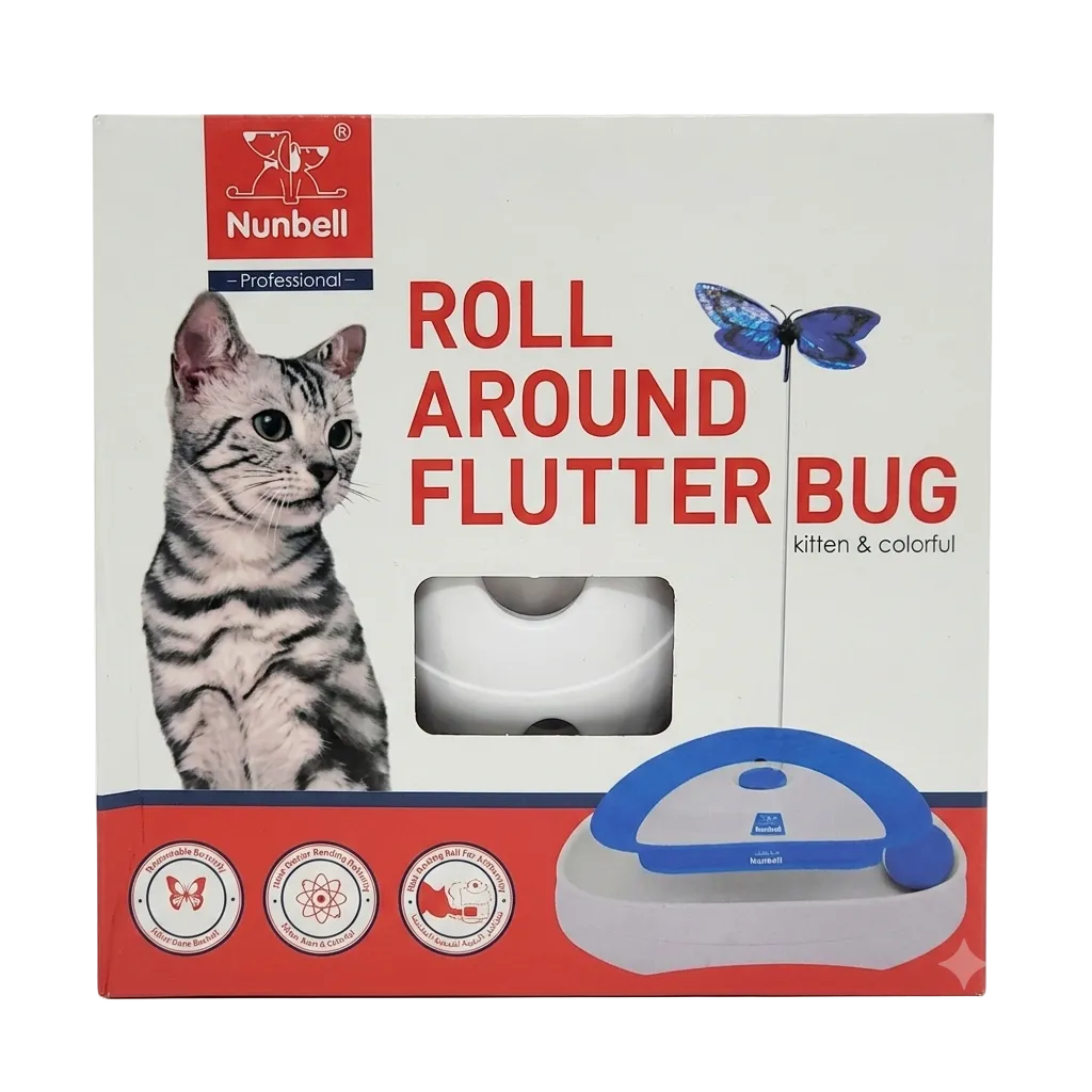 Nunbell Cat Toy Roll Around Flutter Bug Petfast.shop Nunbell Cat Supplies Toys petfast.shop EgyptBlue 975.00