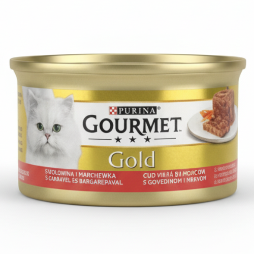GOURMET PURINA GOLD WITH BEEF and CARROTS 85 GR.