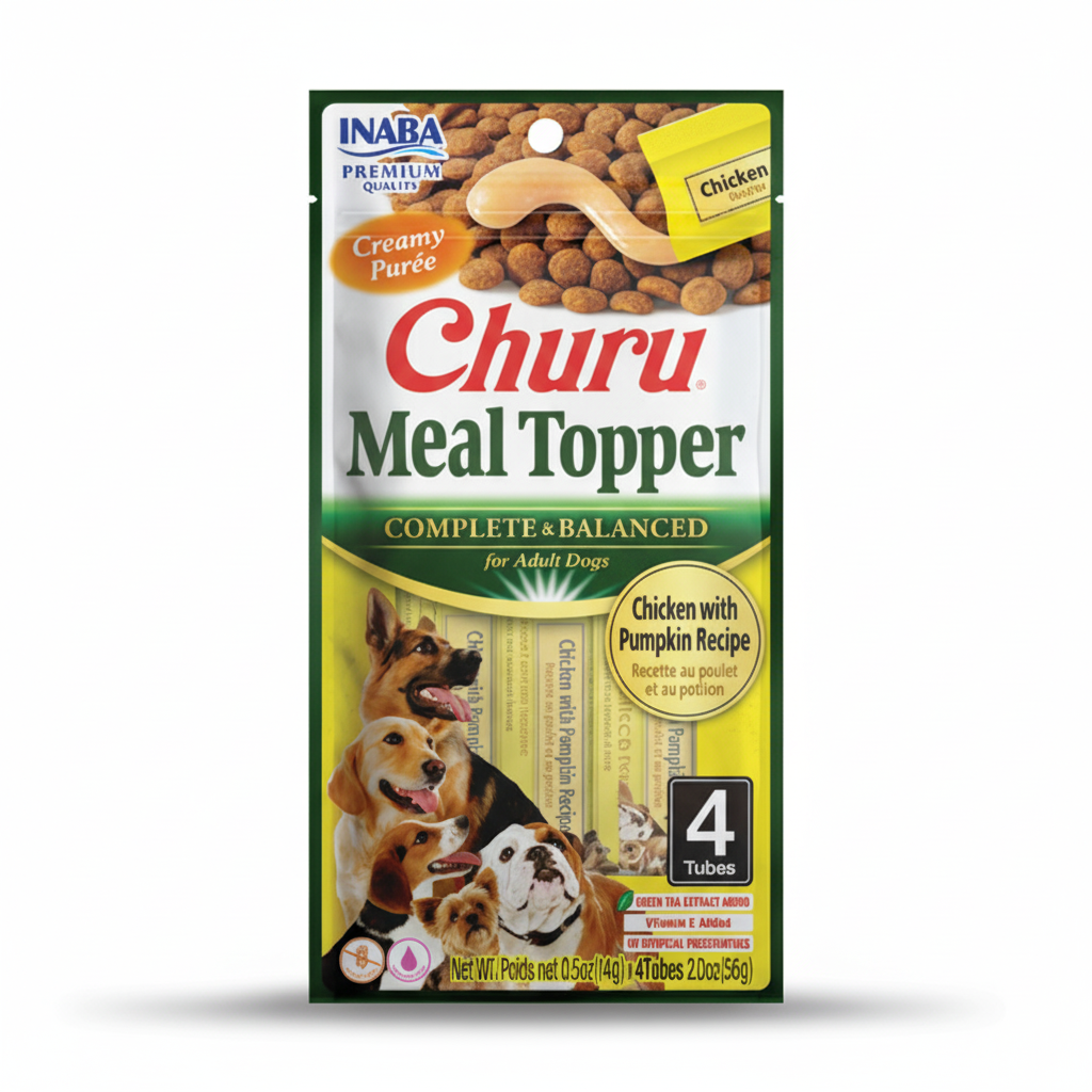 Churu Meal Topper Chicken with Pumpkin Recipe For Dogs 4 Tubes 56g.