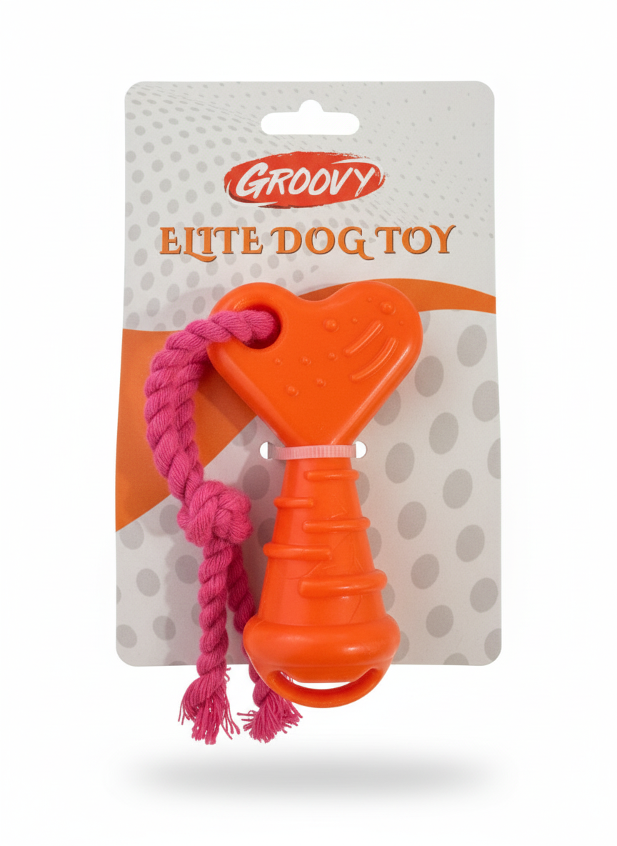 Groovy Elite Dog Toy Bone Heart