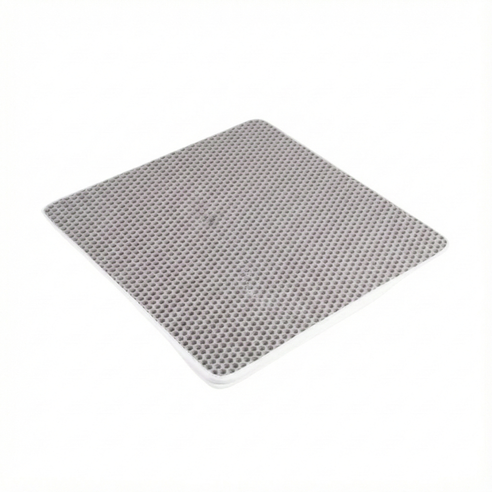 Gray textured mat on a white background