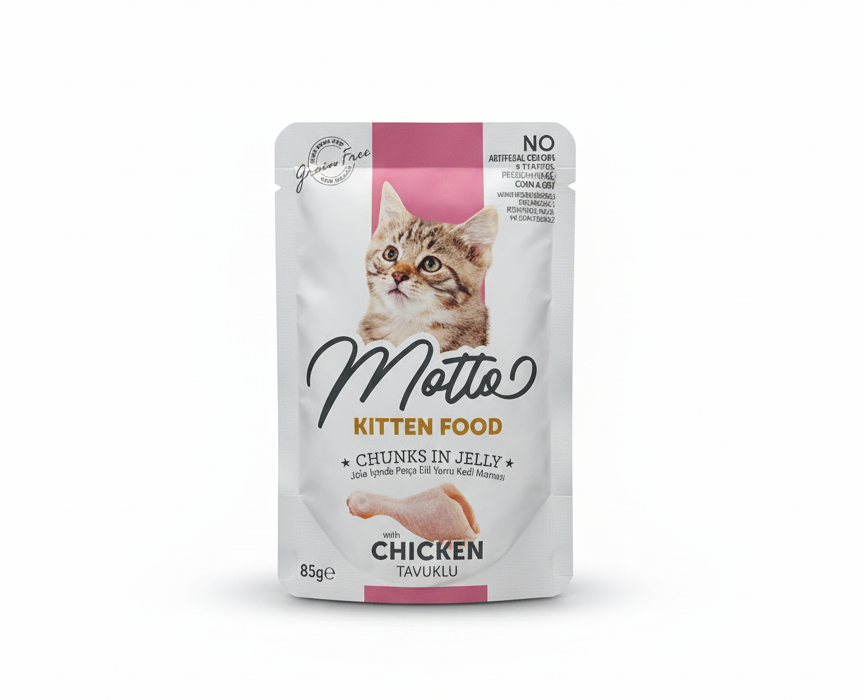 Motto Pouch Kitten Food Chicken 85g.