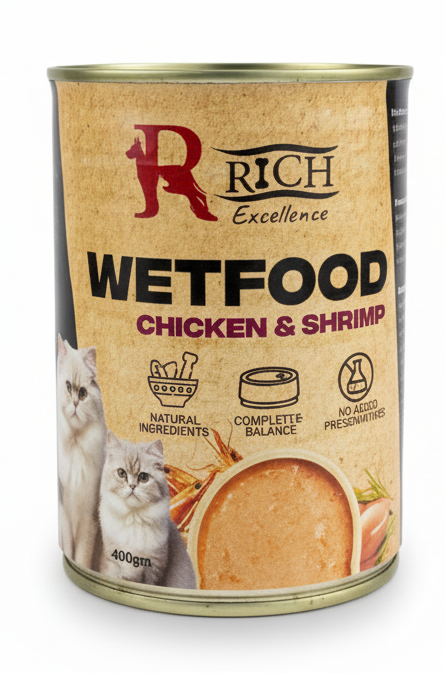 Rich Excellence Cat Wet Food Chicken & Shrimp Can 400g