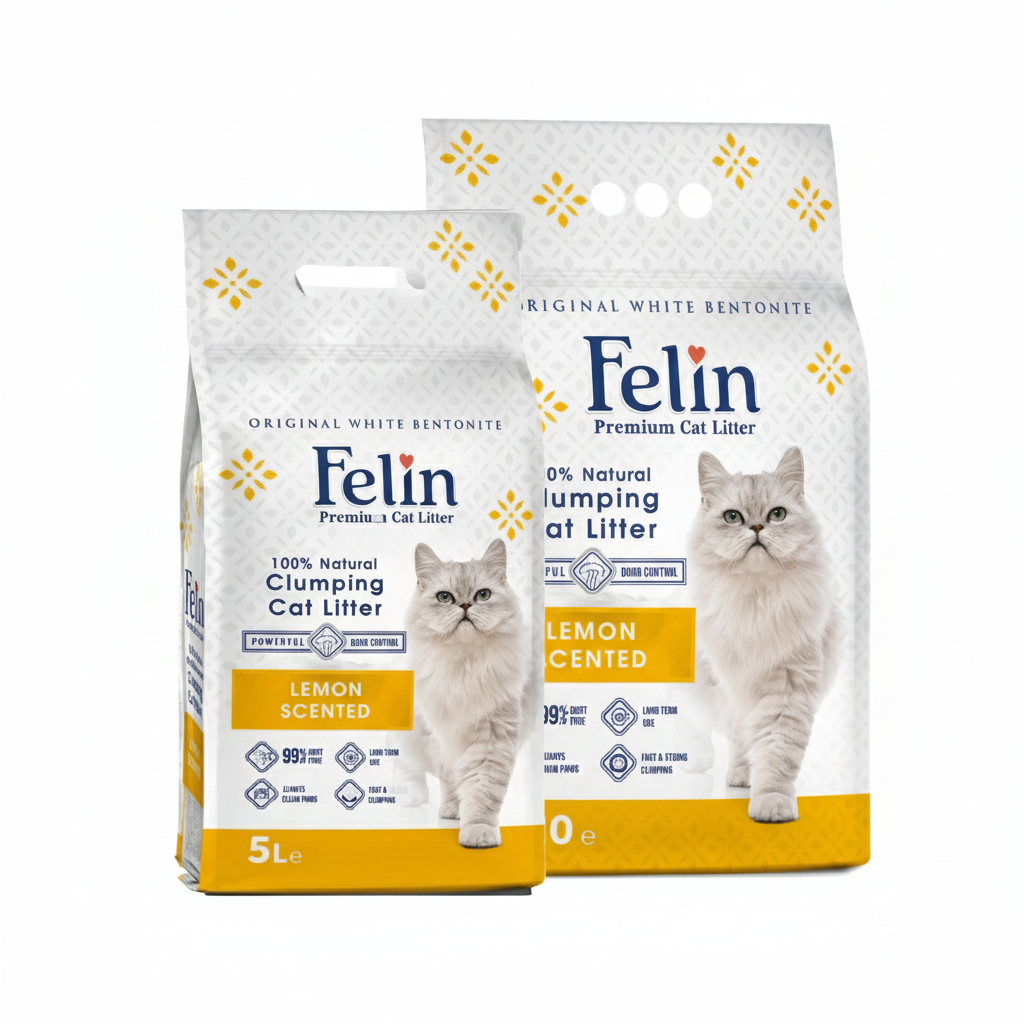 Felin Cat litter CLUMPING with limon scent 10 L.