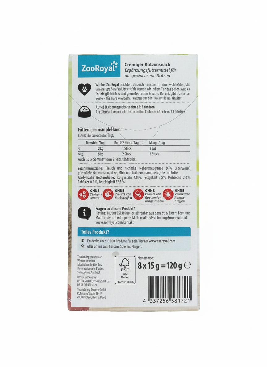 ZooRoyal Creamy Cat Snack with Liver 120g.