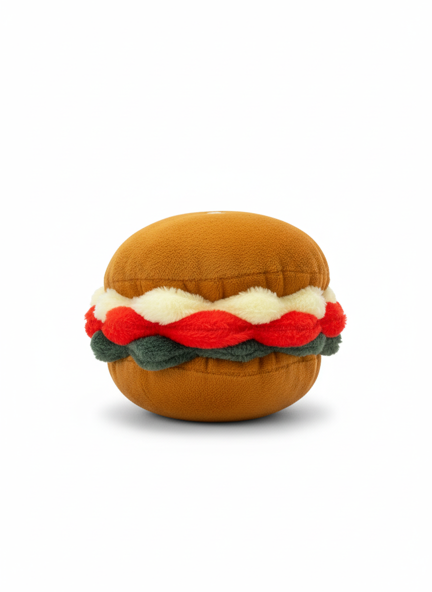 Fetch Up Burger Dog Toy.