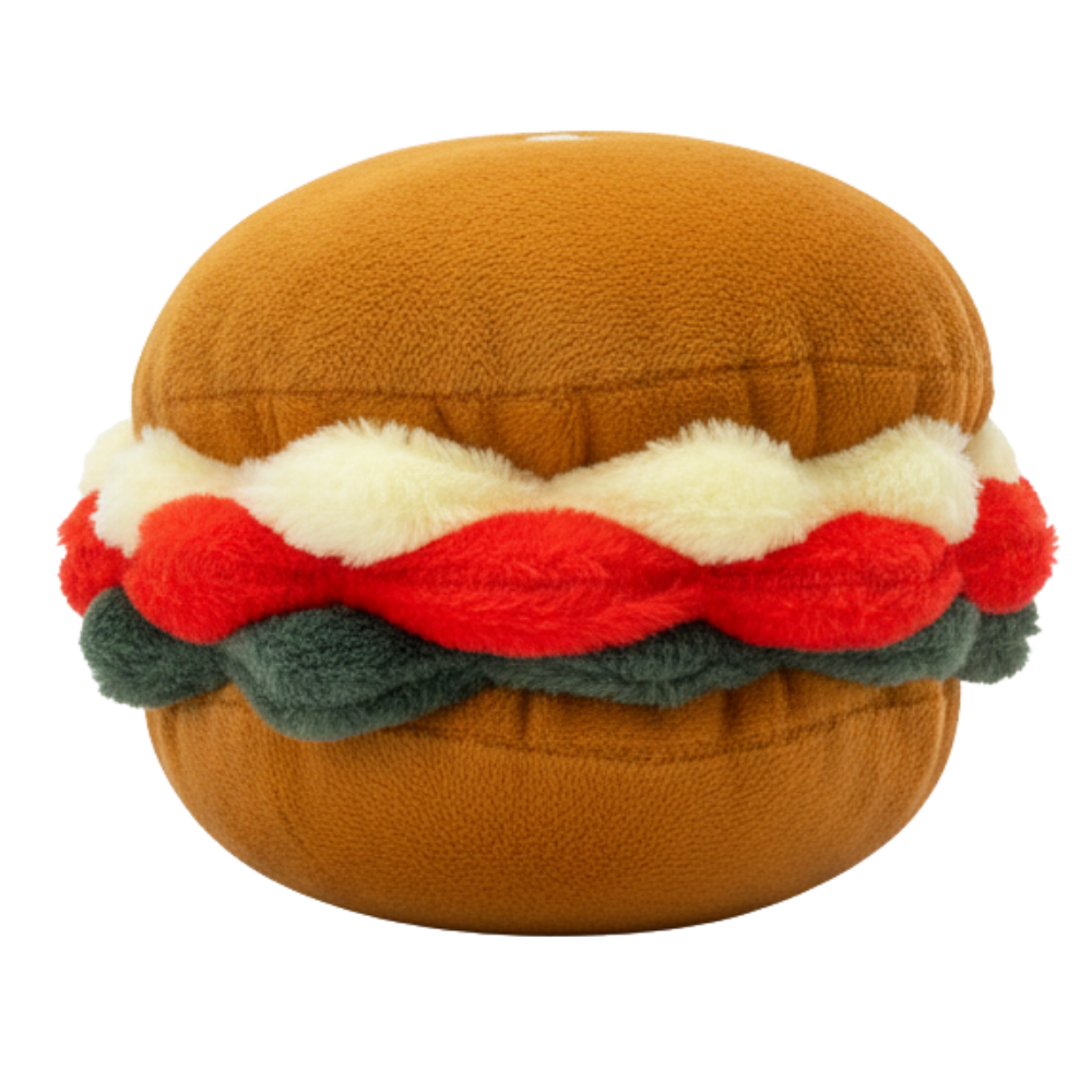 Fetch Up Burger Dog Toy.