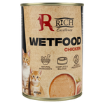 Can of Rich Excellence Wetfood Chicken for cats on a white background
