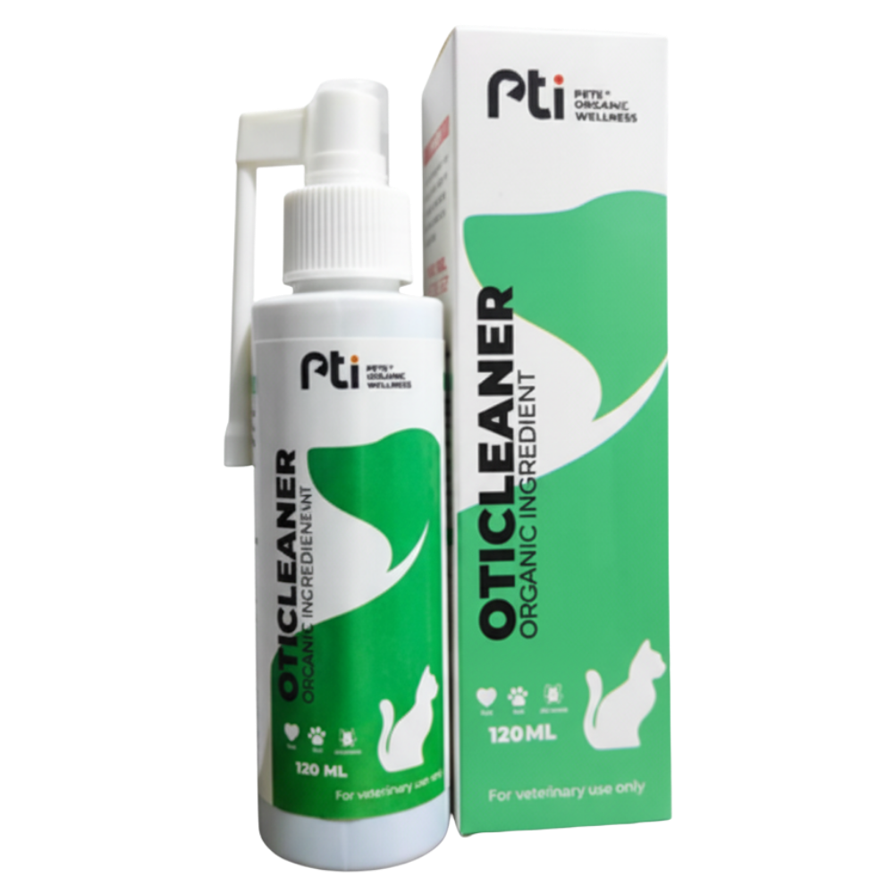 PTI Otic Cleaner bottle and packaging on a white background