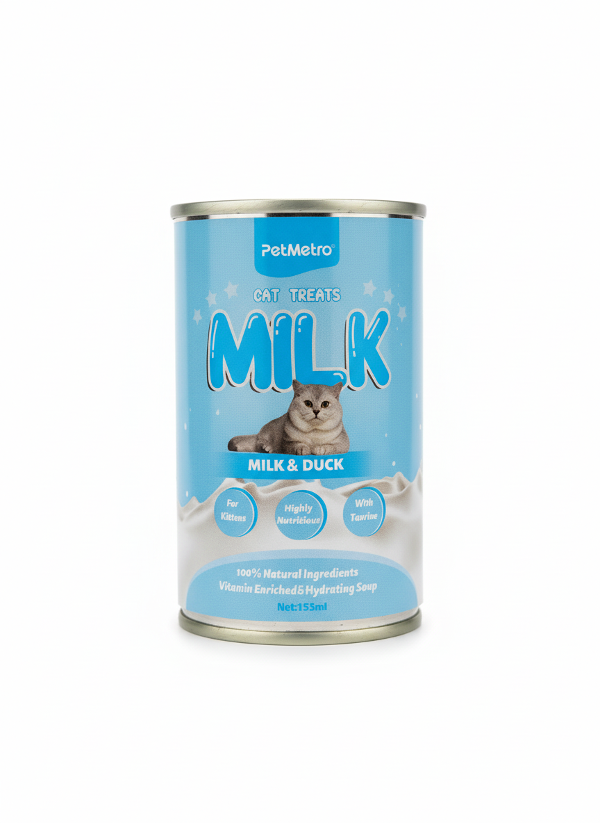 Petmetro Milk + Duck For Kitten Can 155Ml.