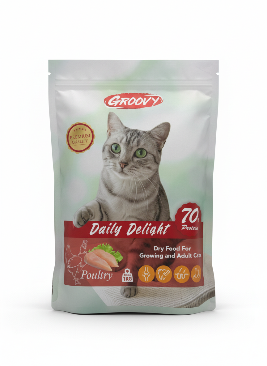 Groovy Daily Delight DryFood for Cat with Poultry 1kg