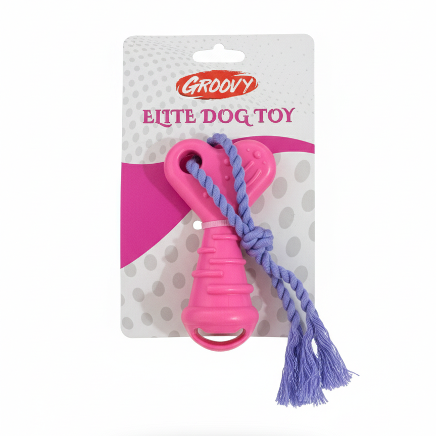 Groovy Elite Dog Toy Bone Heart