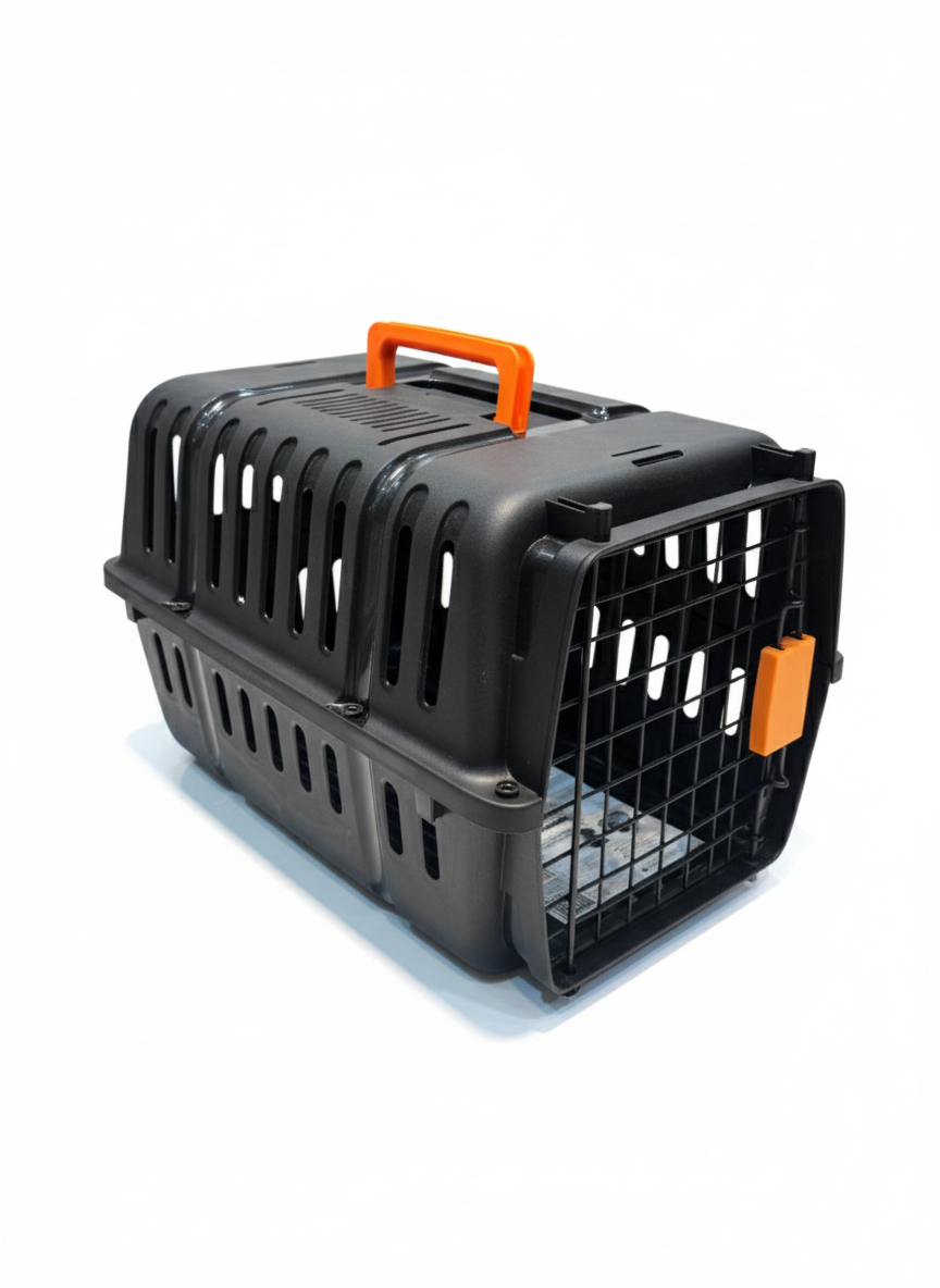 Naomi Pet Crate Black - With Bowl and Plastic Pad 45.5*31*30.5cm.