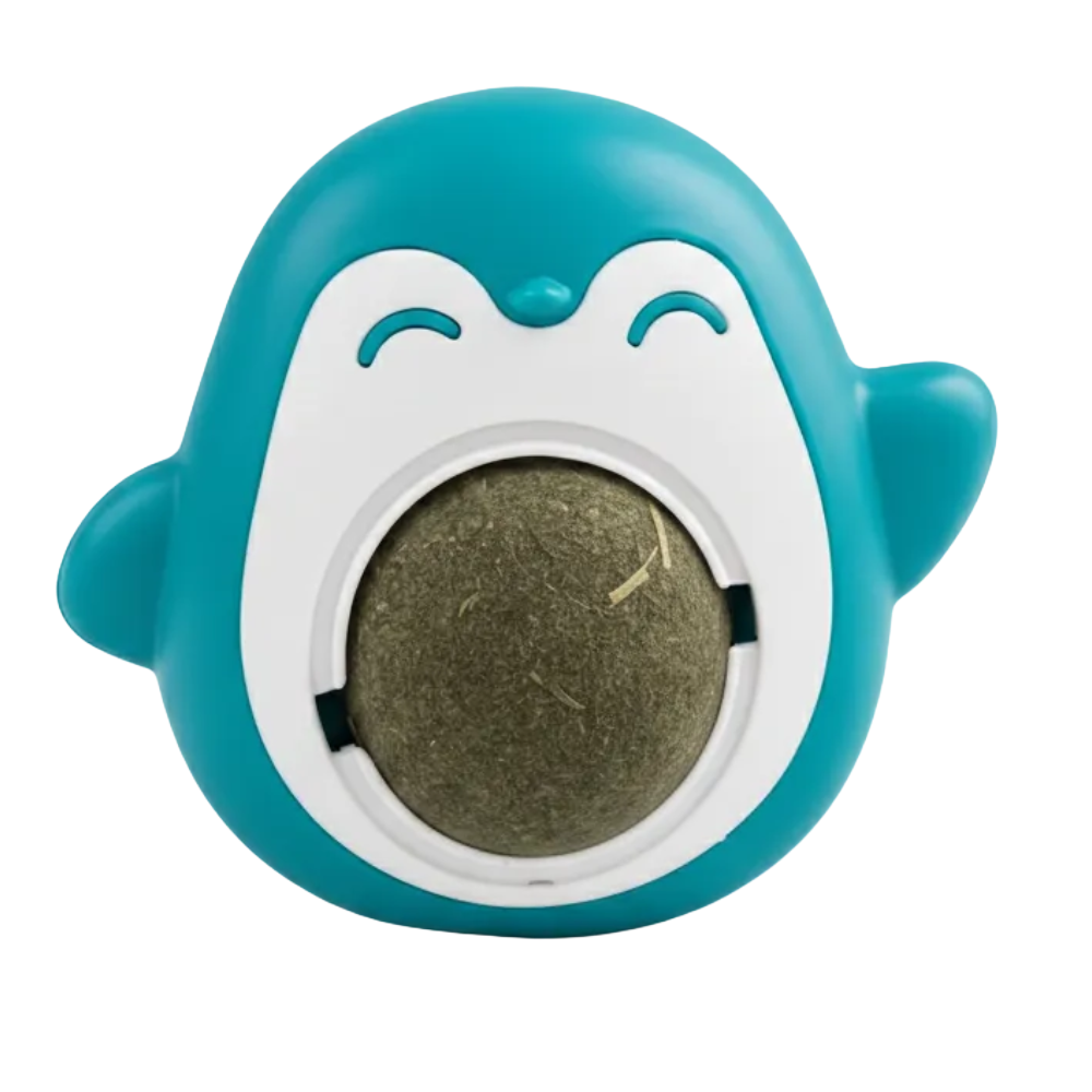 Teal shark-shaped device with a circular component on a white background