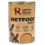 Can of Rich Excellence Wetfood Duck on a white background