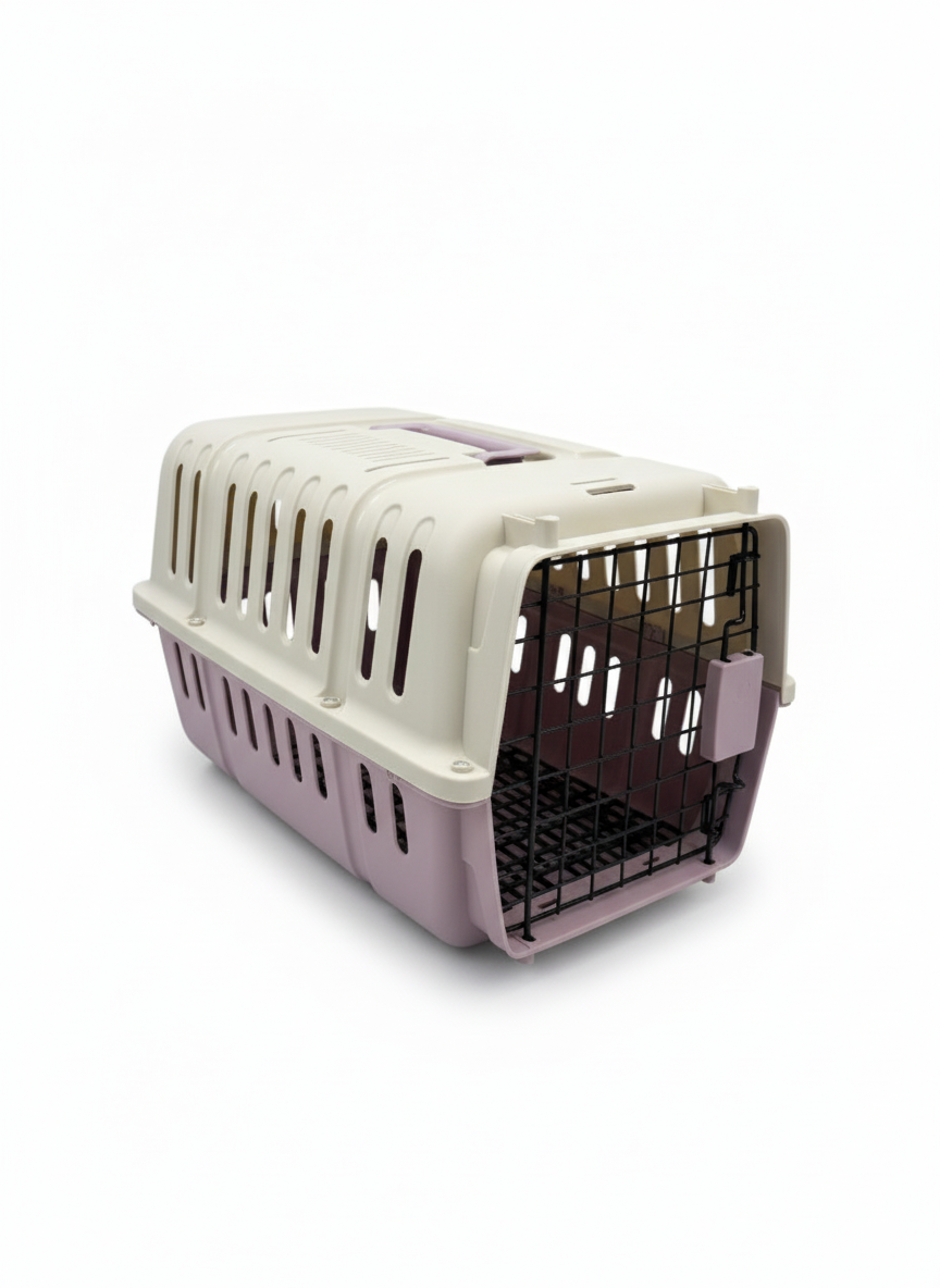 Naomi Pet Crate Purple - With Bowl and Plastic Pad 45.5*31*30.5cm.