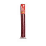Red dog chew treat in a clear packaging on a white background