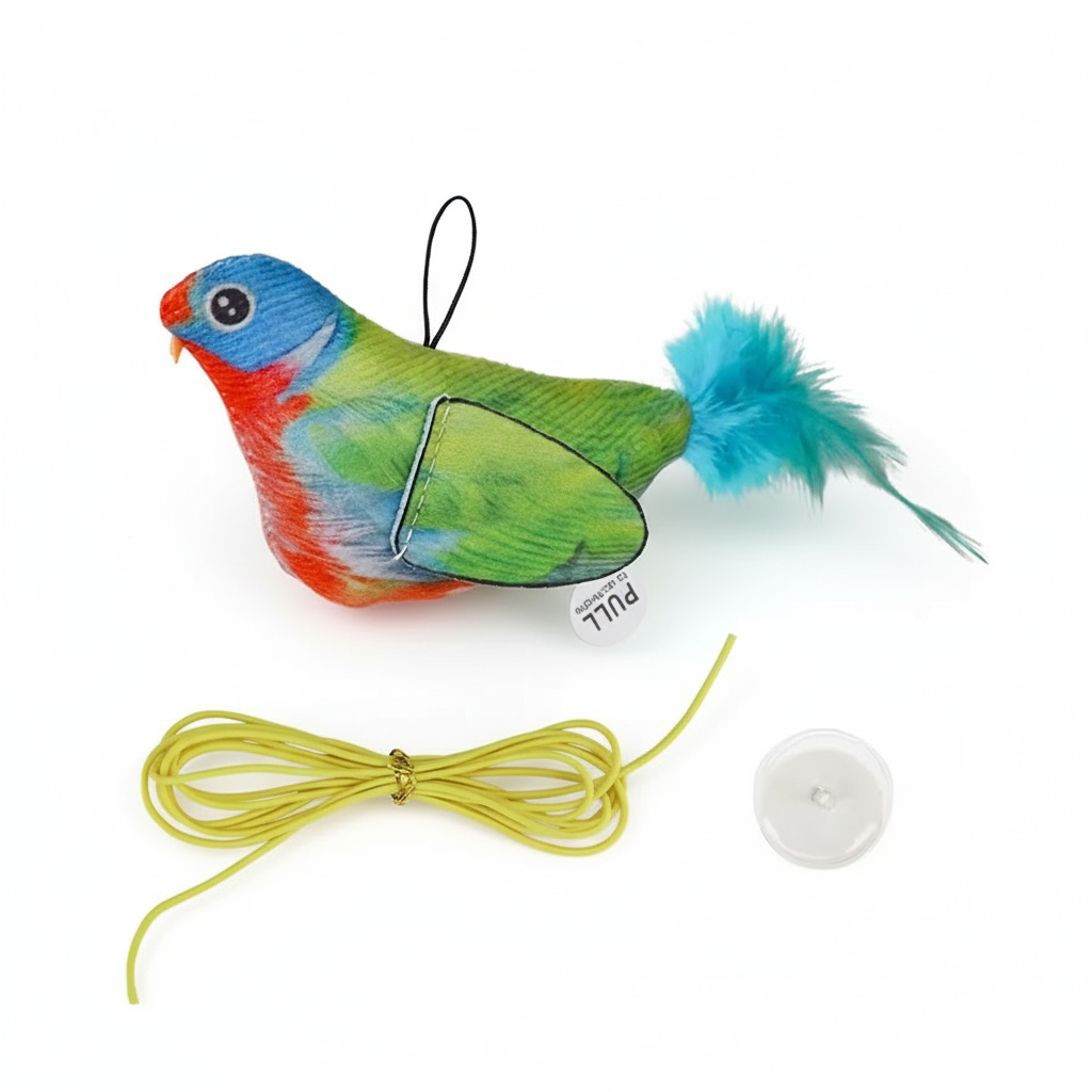 Squeaky Birds Cat Toys Simulated Elastic Birds