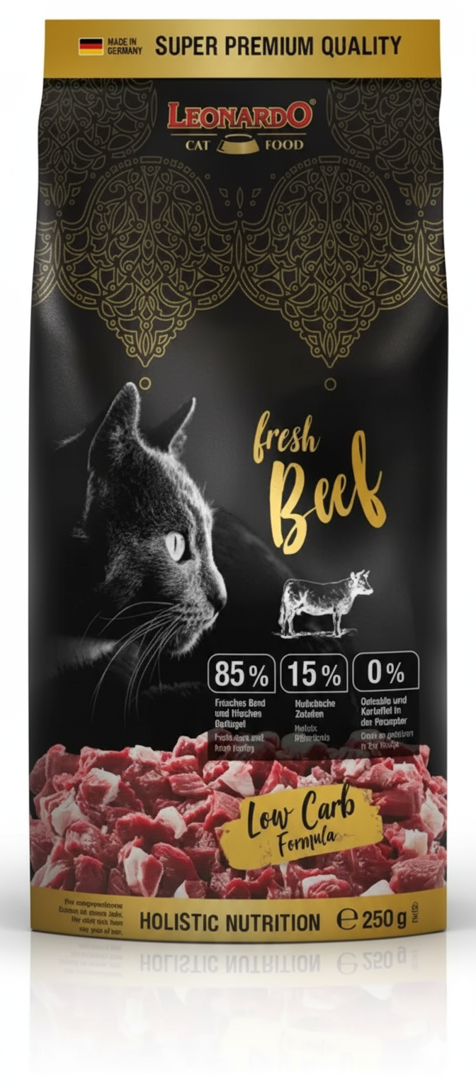 Leonardo GF and holistic Dry Food For adult Cats With Fresh Beef 250 gr.
