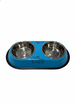 Stainless Steel Double Small Dog and Cat Food Bowl 30CM