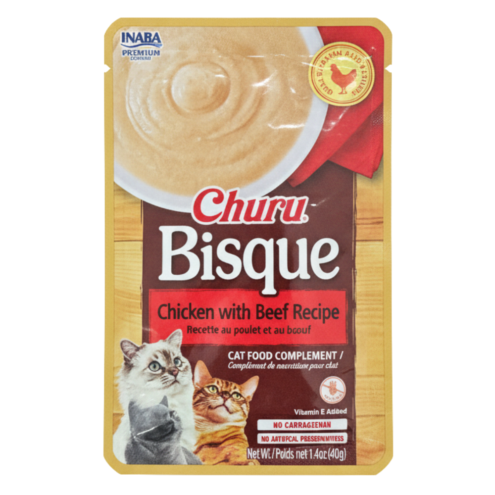 Churu Bisque chicken with beef recipe for cats 40g.