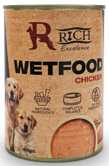 Rich Excellence Dog Wet Food Chicken Can 400g