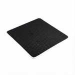 Black mouse pad with textured surface on a white background