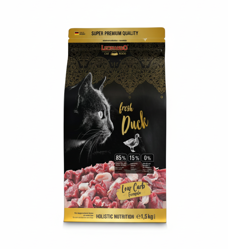 Leonardo GF and holistic Dry Food For adult Cats With fresh Duck 1.5 Kg.